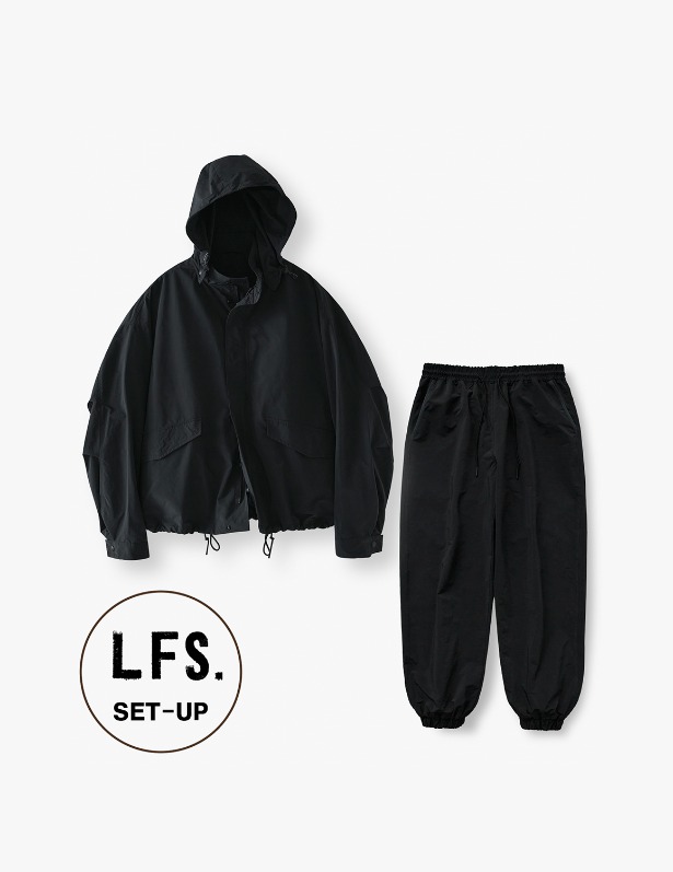 [SET UP]Windshell Artic Hood Jacket&amp;Jogger Pants Set Up_Charcoal