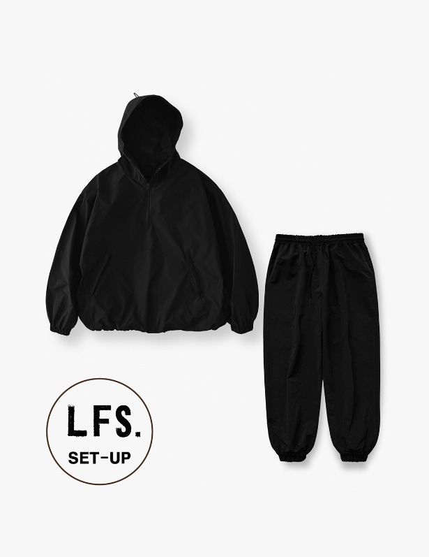 [SET UP]Ripstop Overfit Coach Jacket&amp;Parachute Pants Set Up_Black