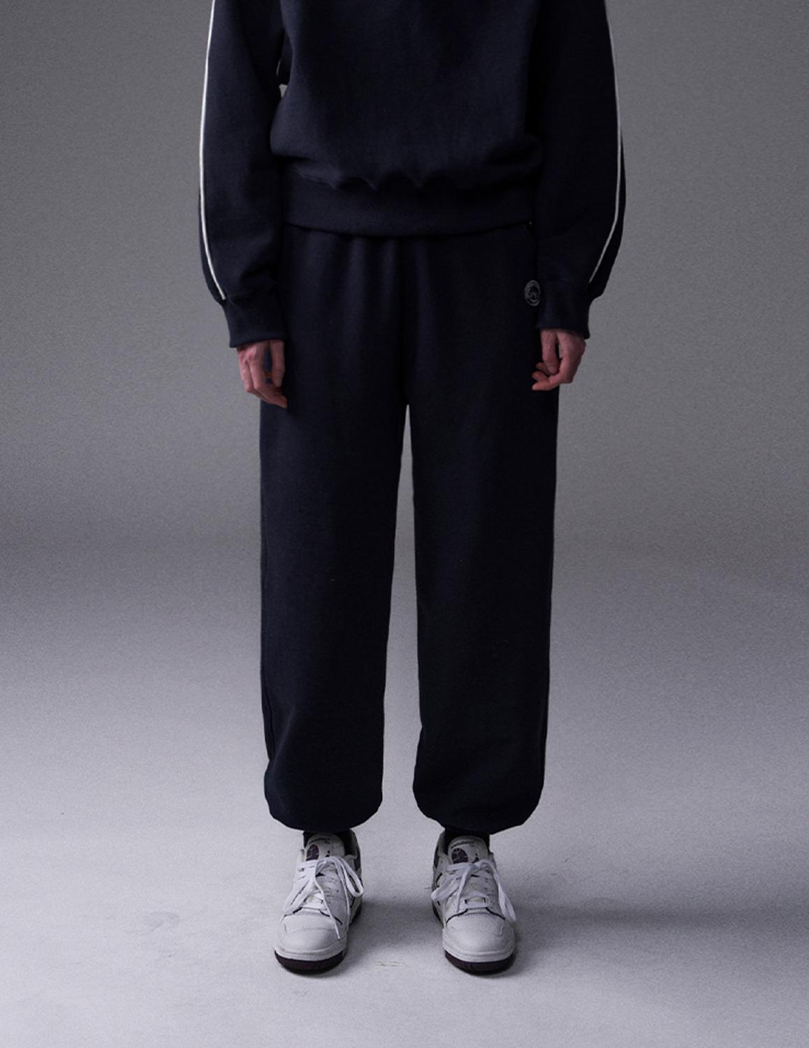[Woman]Piping Club Needle Wide Jogger Pants_Midnight Blue